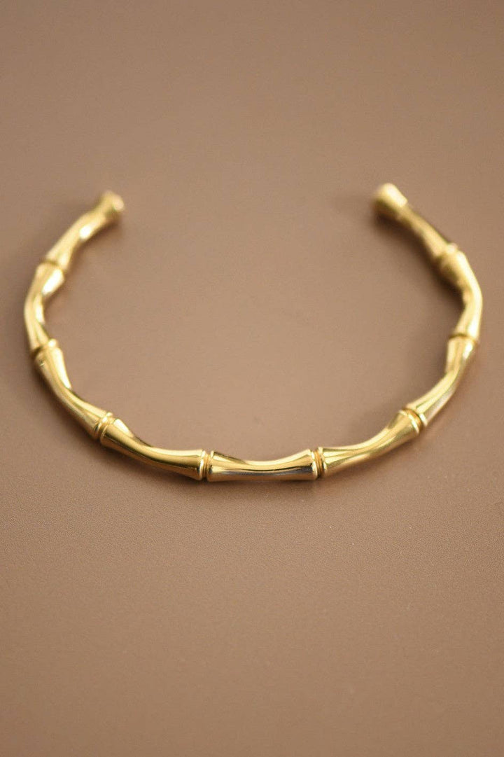 Bamboo Cuff 18K Waterproof Stainless Steel