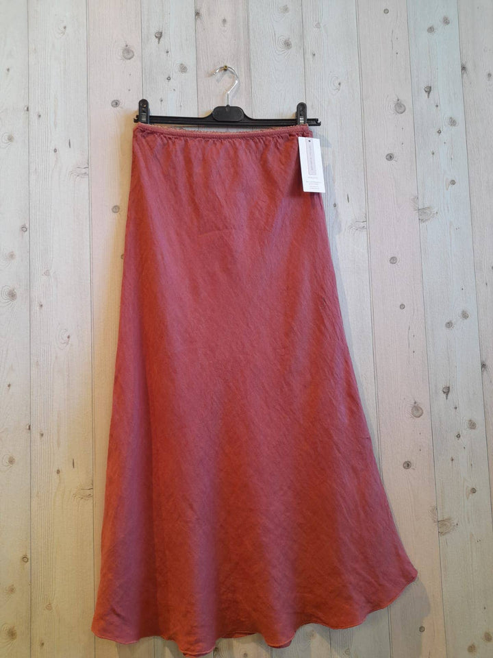 100% LINEN SKIRT Ruffle Hem