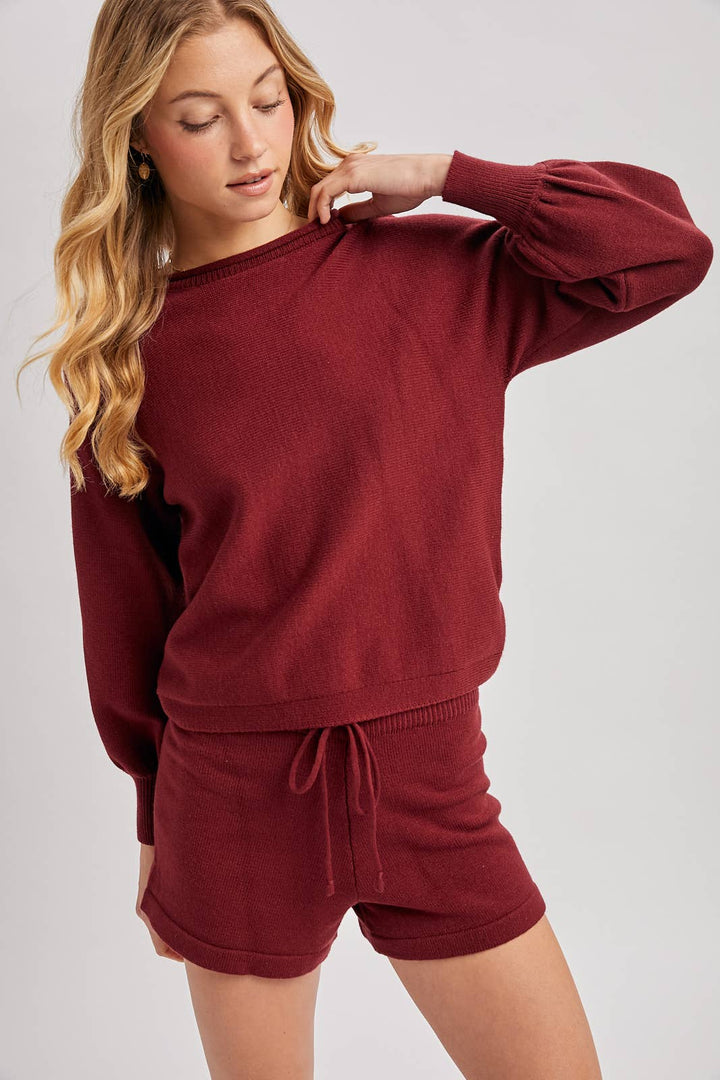 SWEATER & SHORT LOUNGE SET