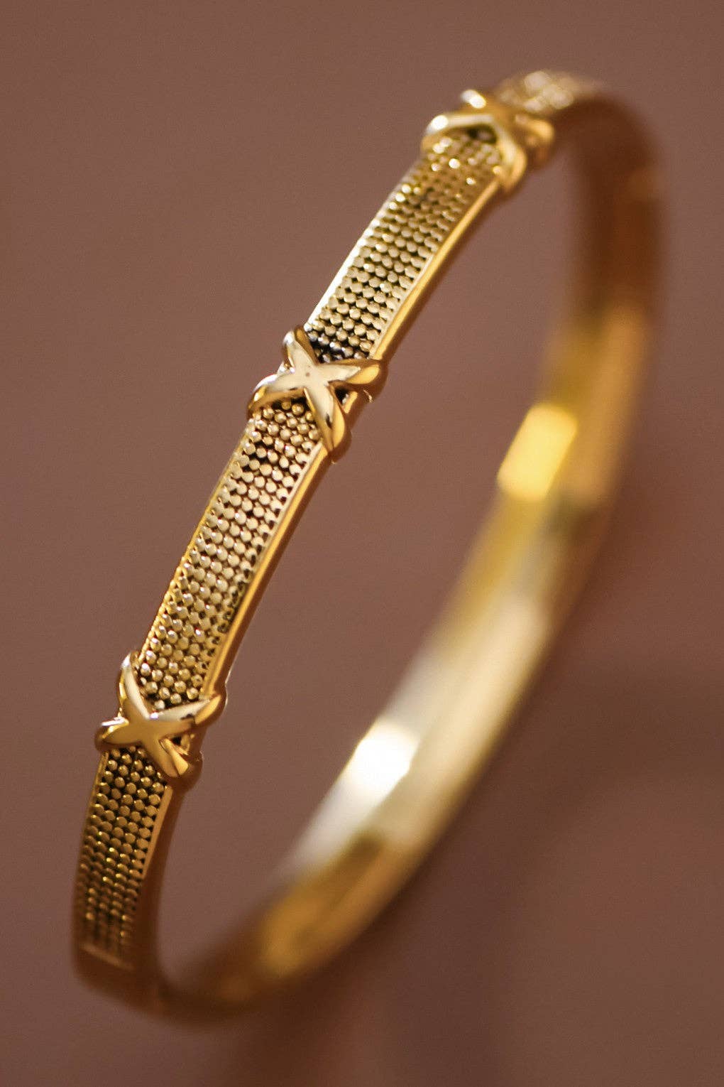 18K Gold X Bangle