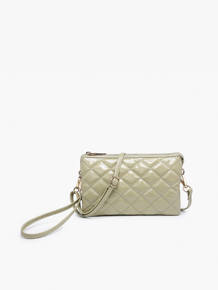 Riley High Gloss Quilted 3 Compartment Crossbody