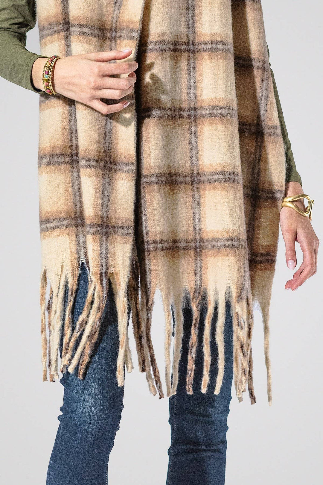 Wine Fringe Scarf