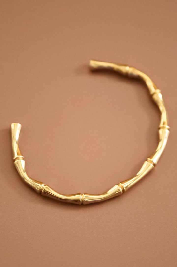 Bamboo Cuff 18K Waterproof Stainless Steel