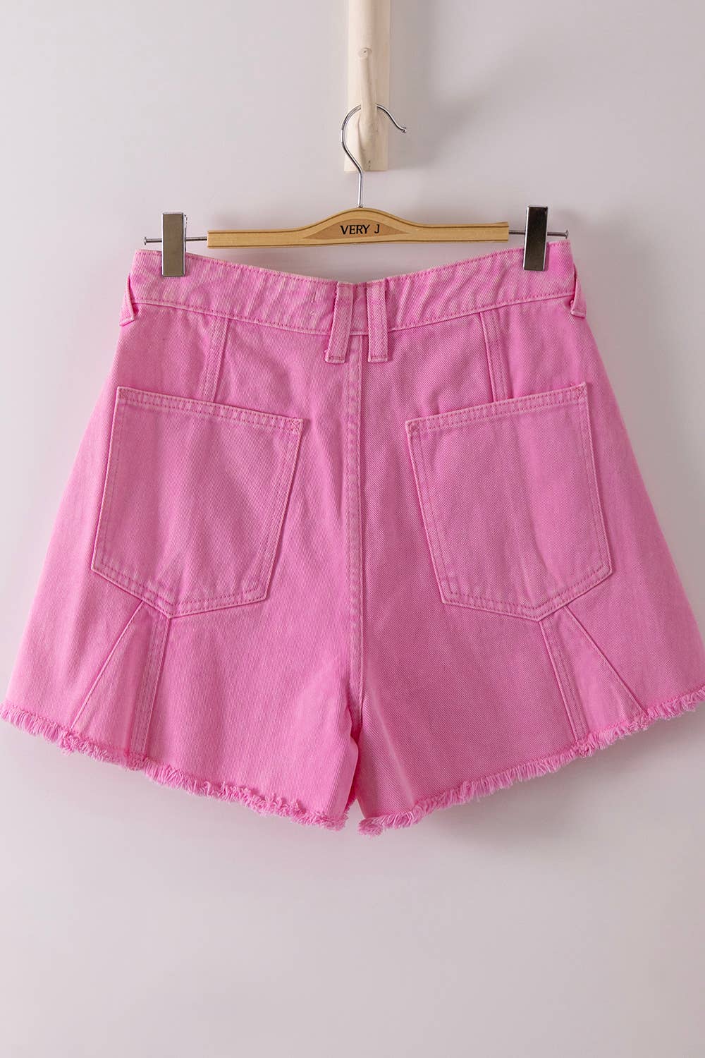 Lemon Mineral Washed Denim Frayed Hem Shorts