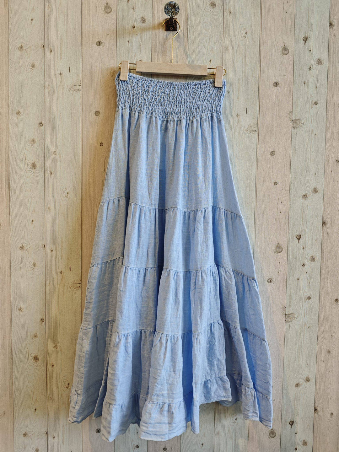 Ruffle 100% LINEN SKIRT