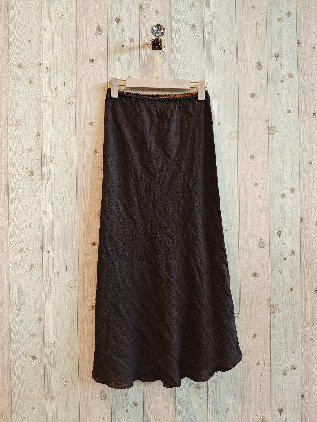 100% LINEN SKIRT Ruffle Hem