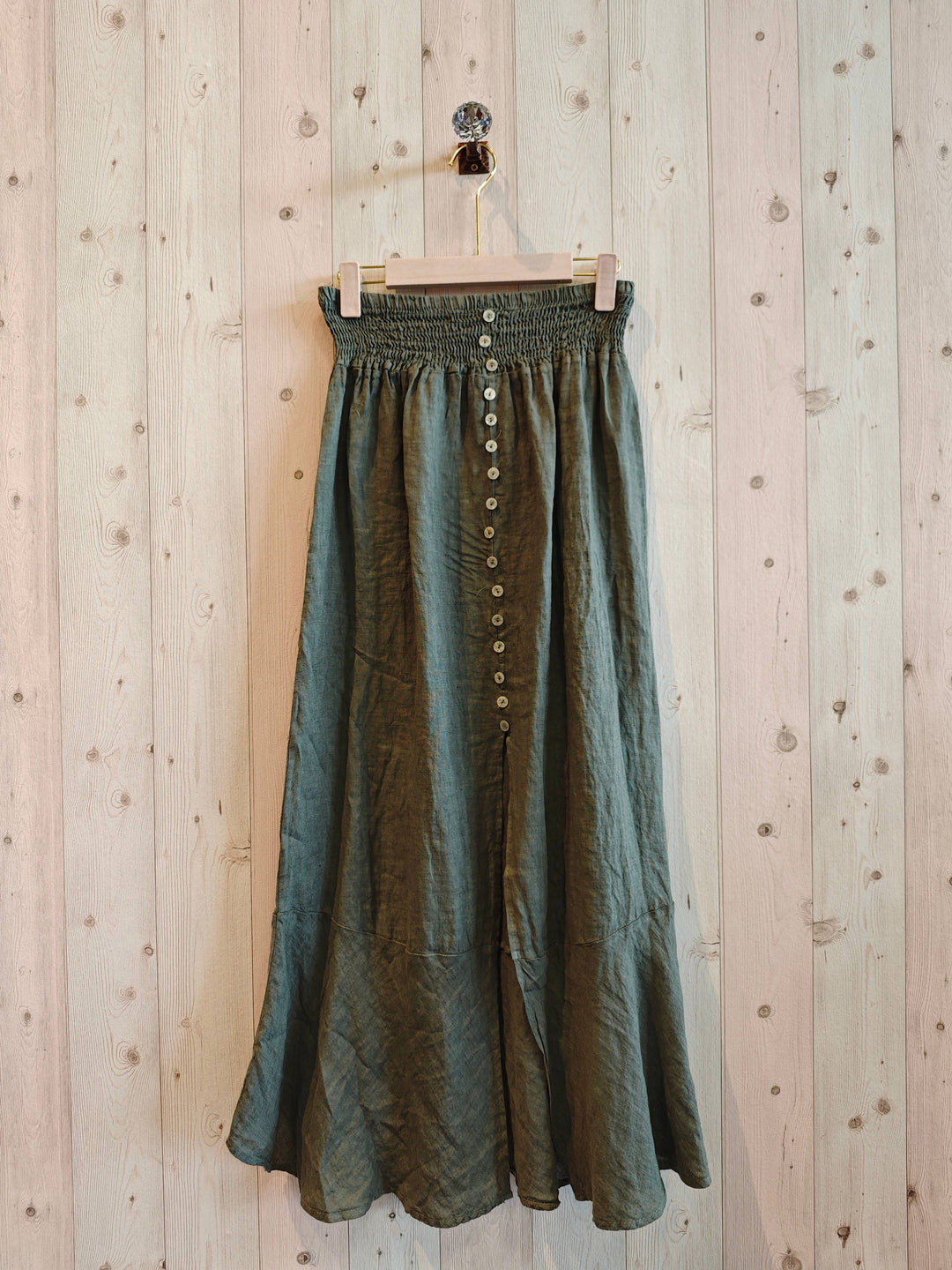 SKIRT WITH BUTTONS UP TO THE BOTTOM 100% Linen