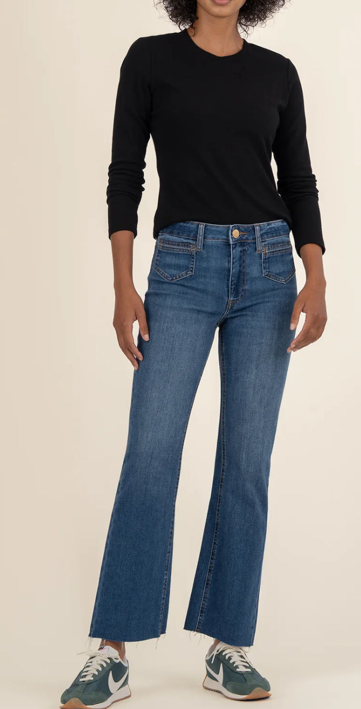 Kelsey High Rise Ankle Flare Front Pocket