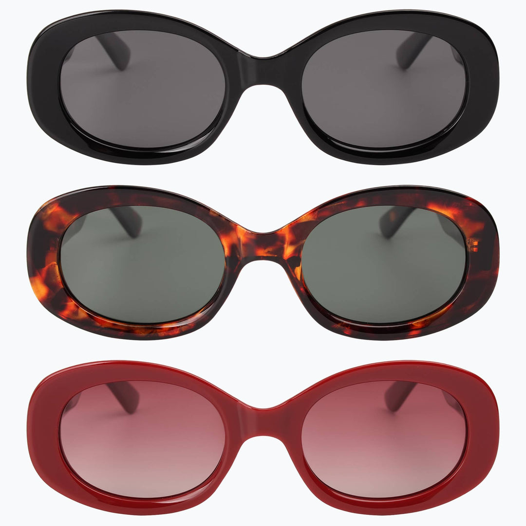 Deco by Jaxy - Polarized Oval Cat-Eye Sunglasses for Women