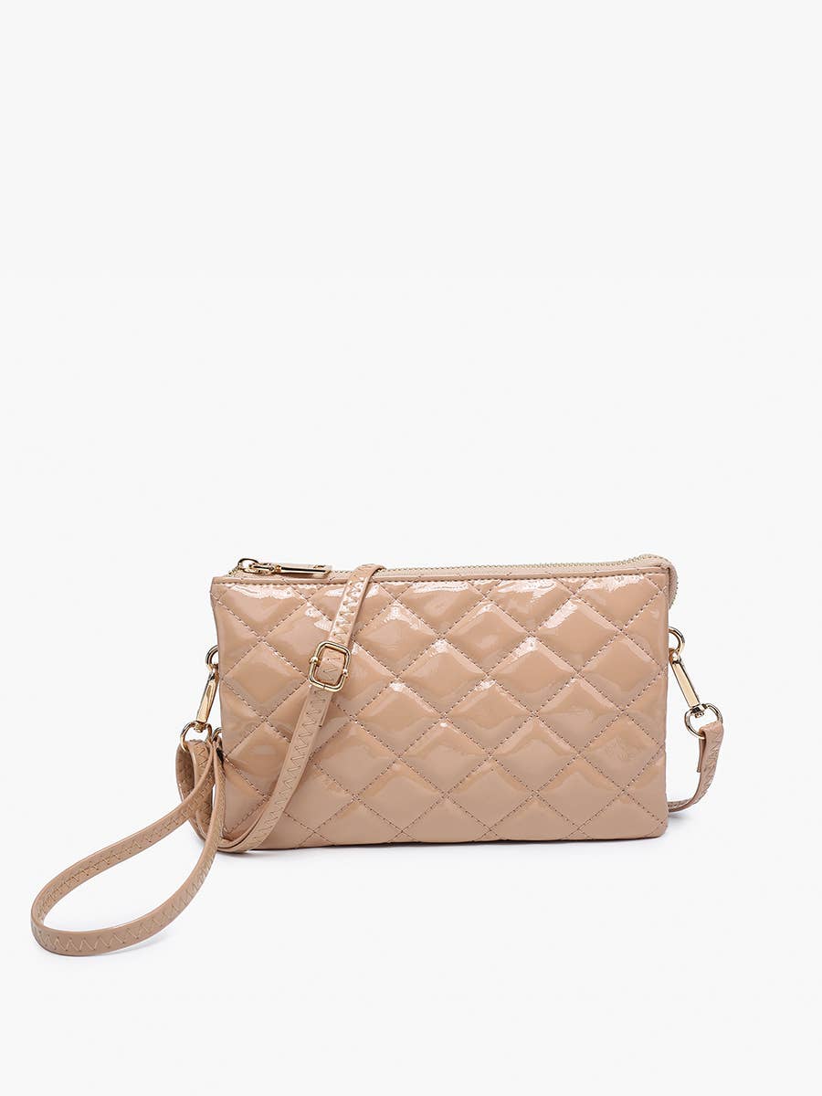 Riley High Gloss Quilted 3 Compartment Crossbody