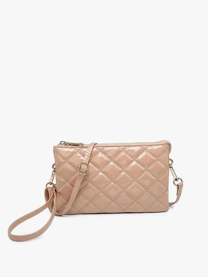 Riley High Gloss Quilted 3 Compartment Crossbody