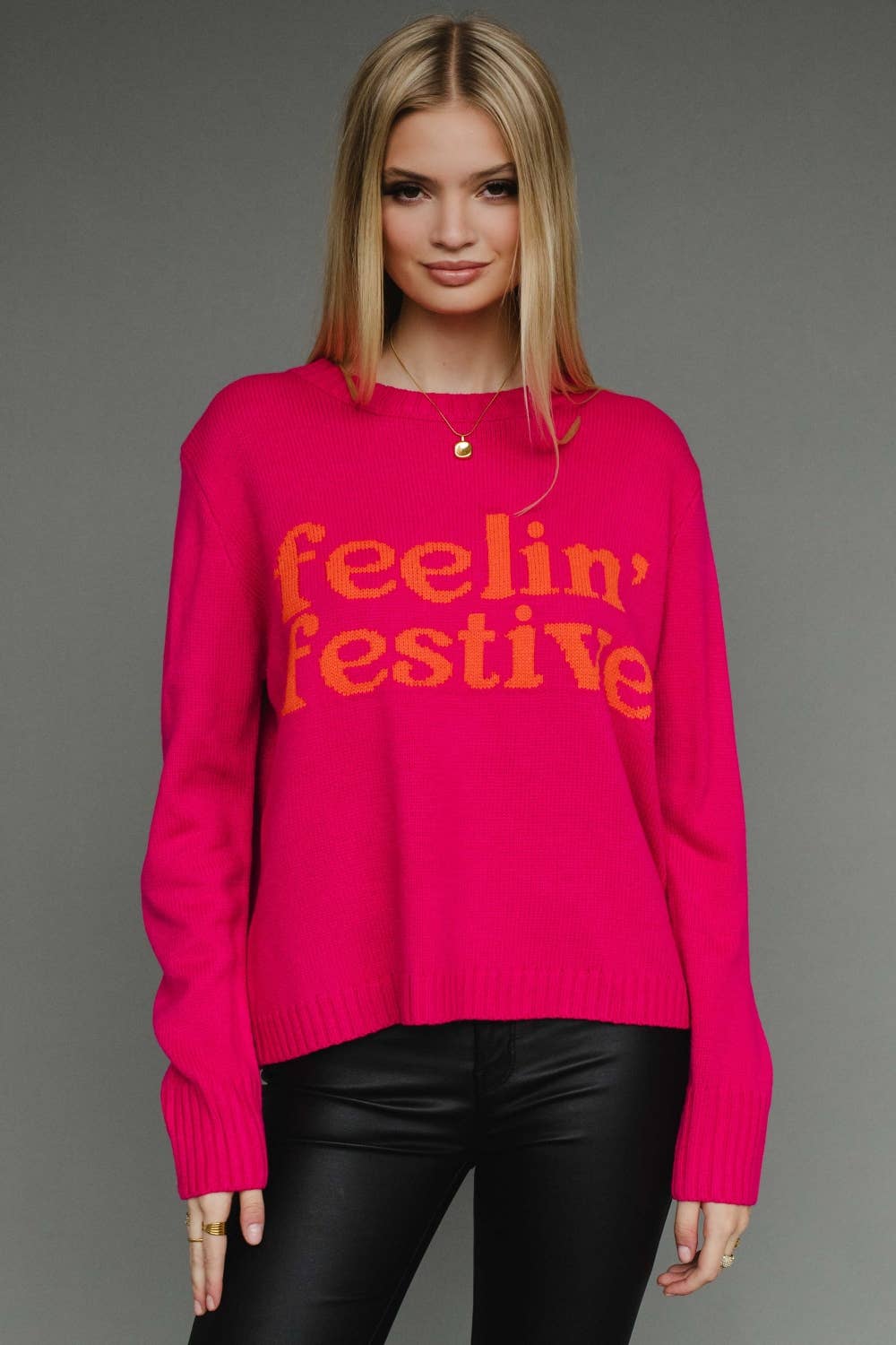 Pink Feelin' Festive Sweater