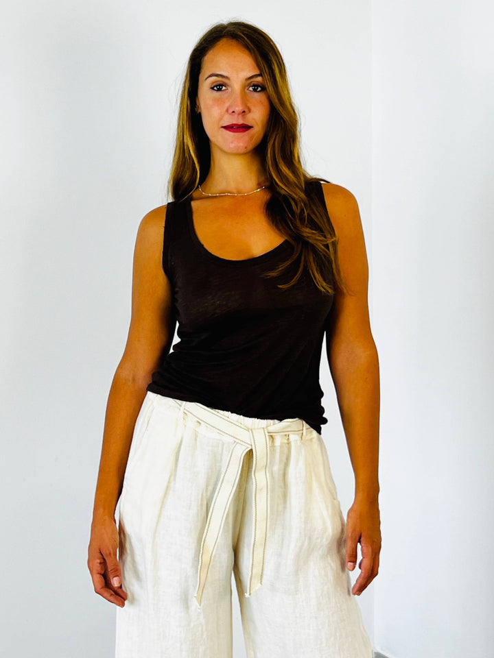 BASIC STRETCH LINEN T-SHIRT 100%