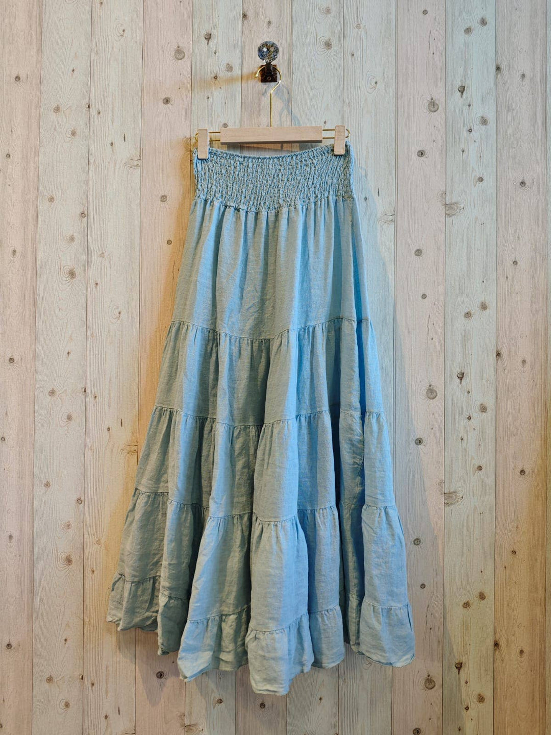 Ruffle 100% LINEN SKIRT