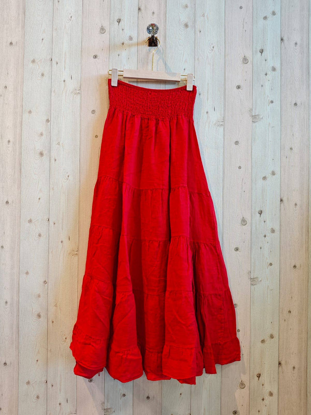 Ruffle 100% LINEN SKIRT