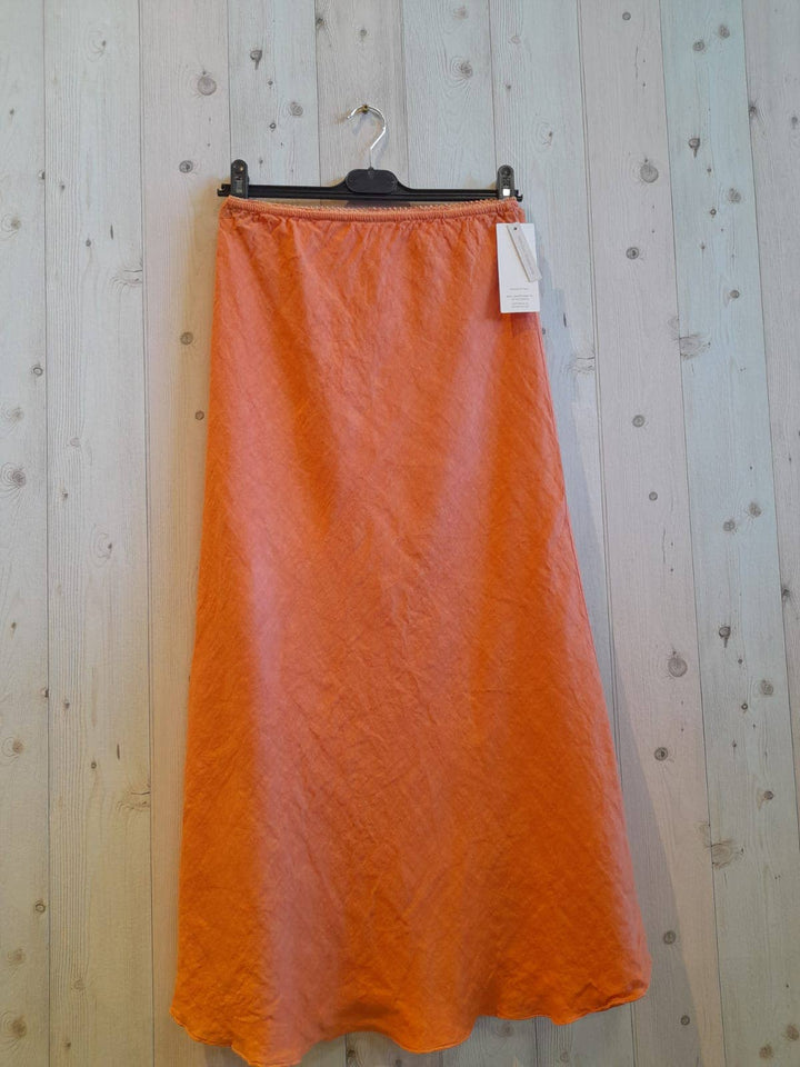 100% LINEN SKIRT Ruffle Hem