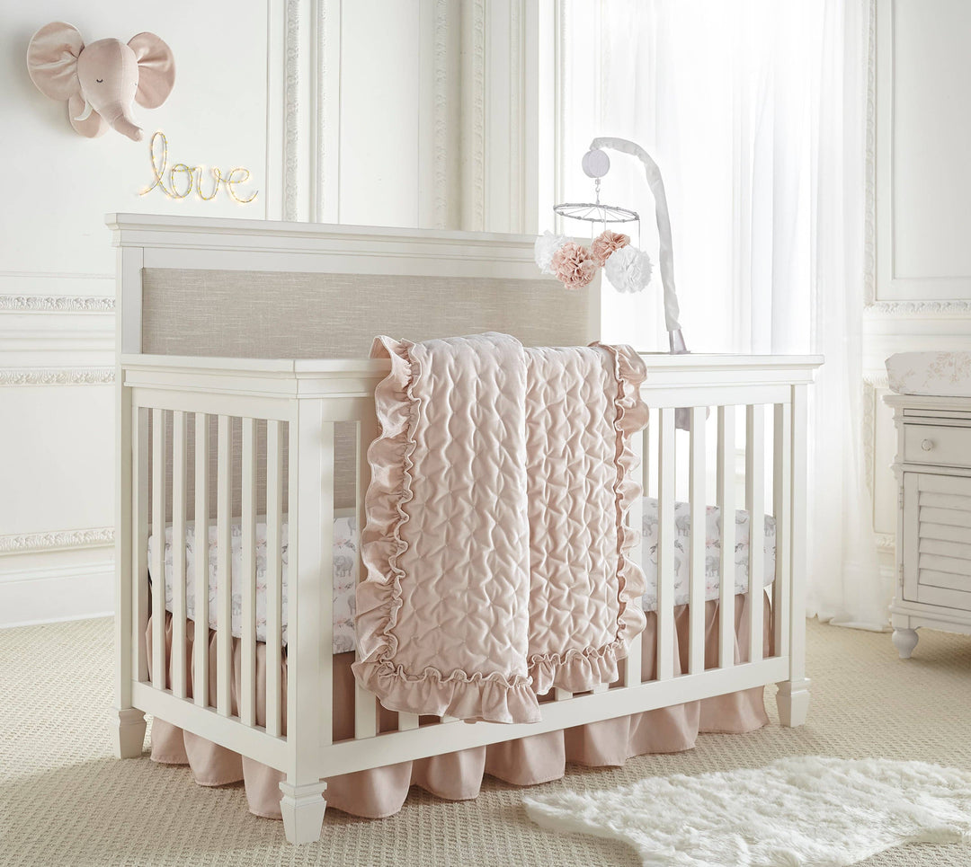 Heritage Blush Floral Organic Cotton Crib Fitted Sheet