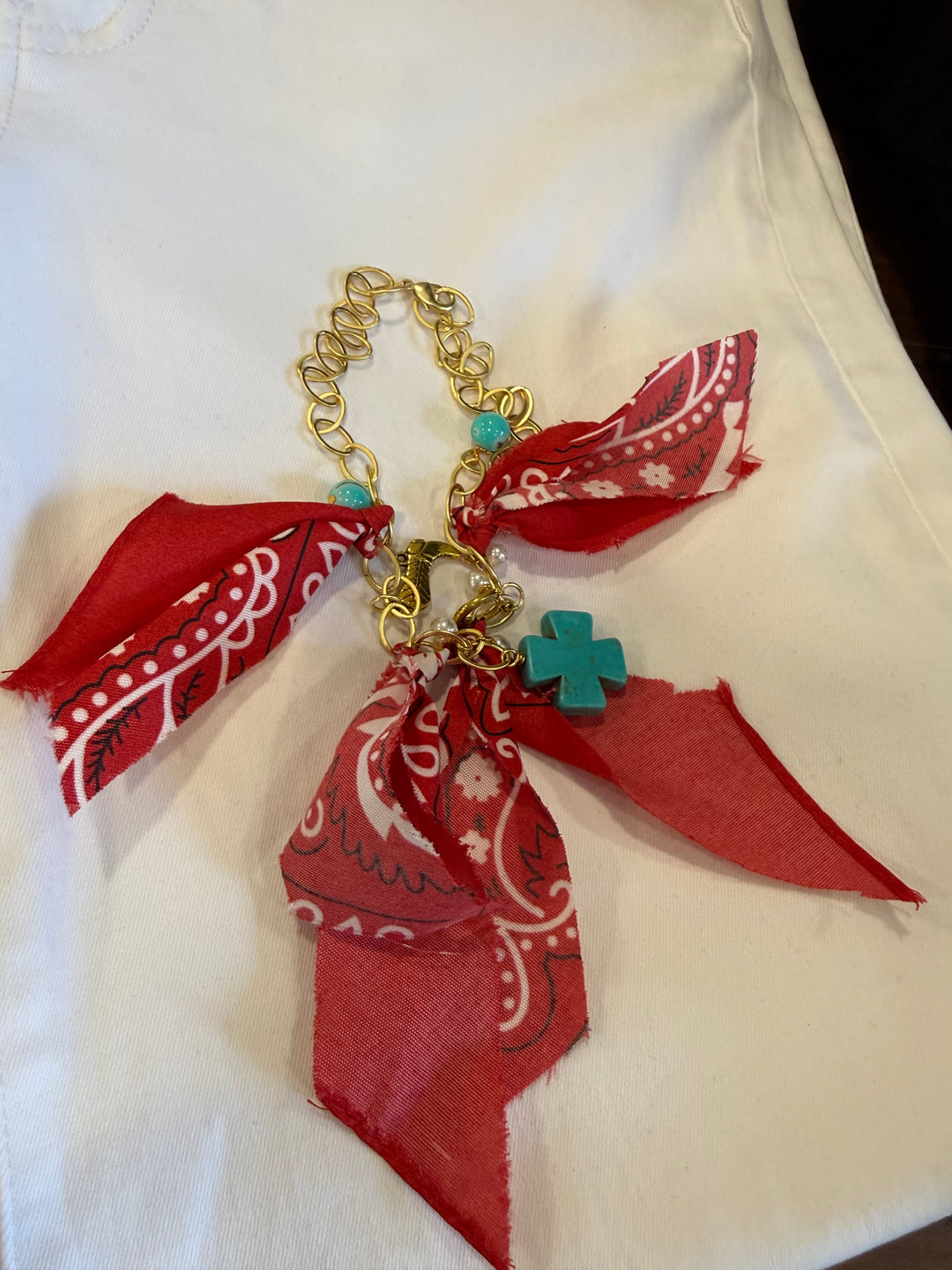 Bandana Turquoise Cross Necklace