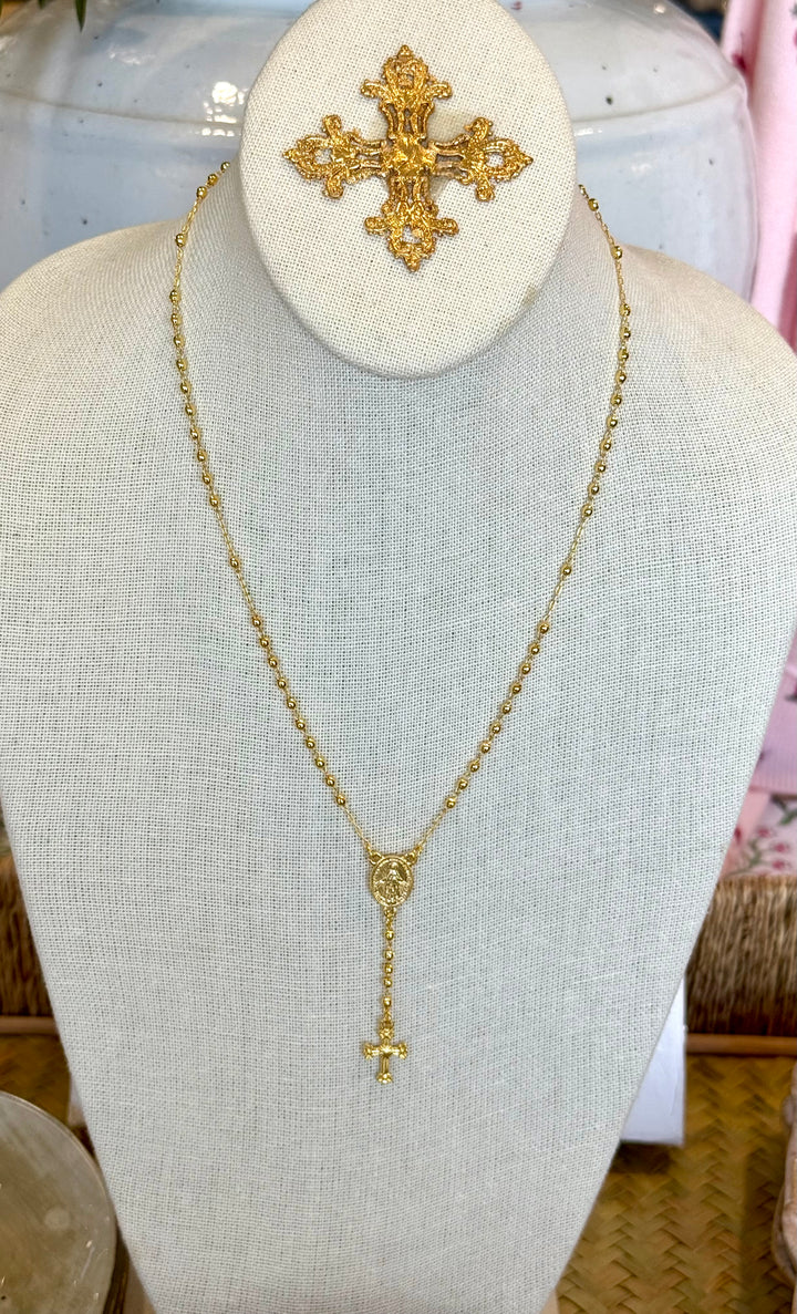 Gold Rosary Necklace