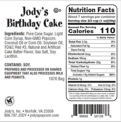 Birthday Cake Jody's Popcorn