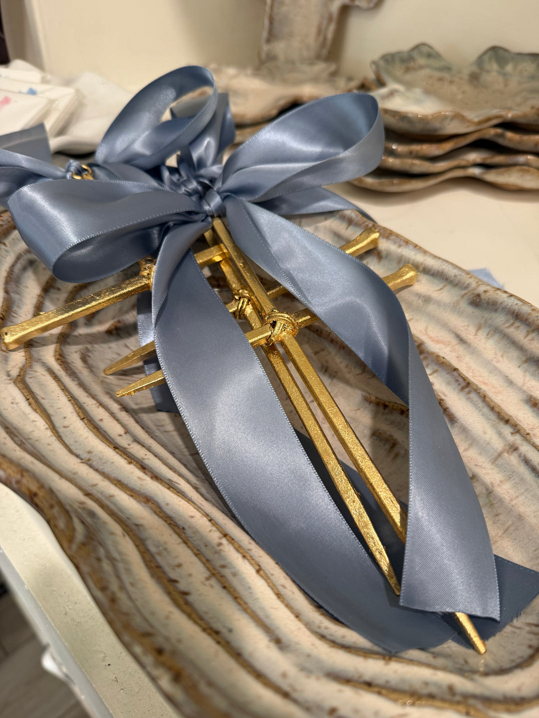Ribbon Gold Cross