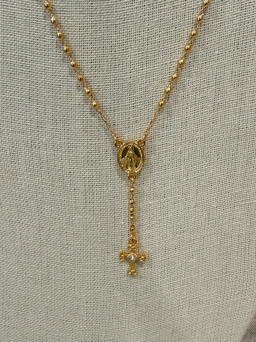Gold Rosary Necklace