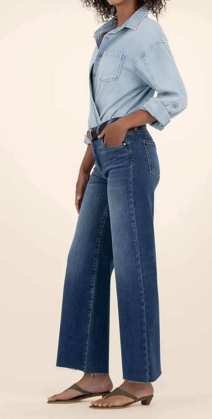 Meg High Rise Ankle Flare Wide Leg