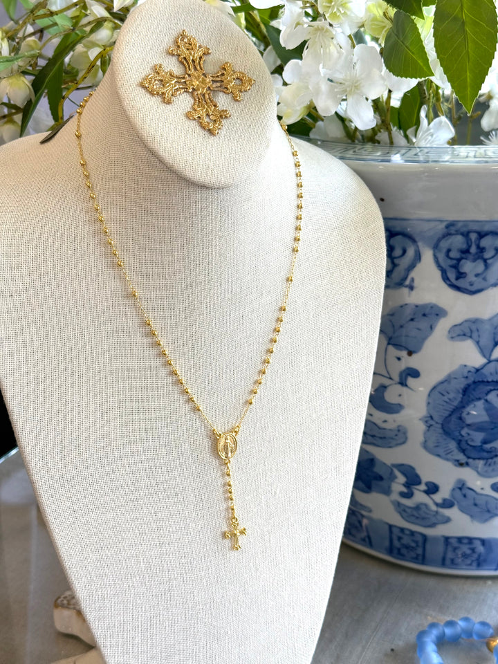 Gold Rosary Necklace