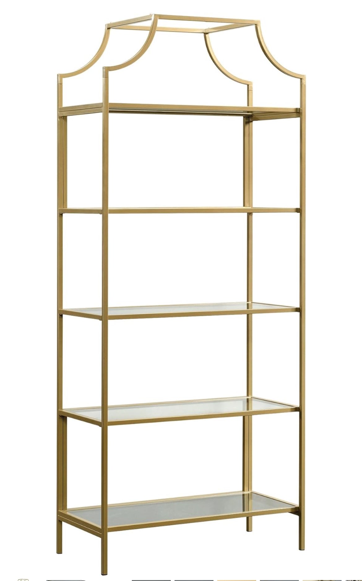Gold Glass Shelf Unit