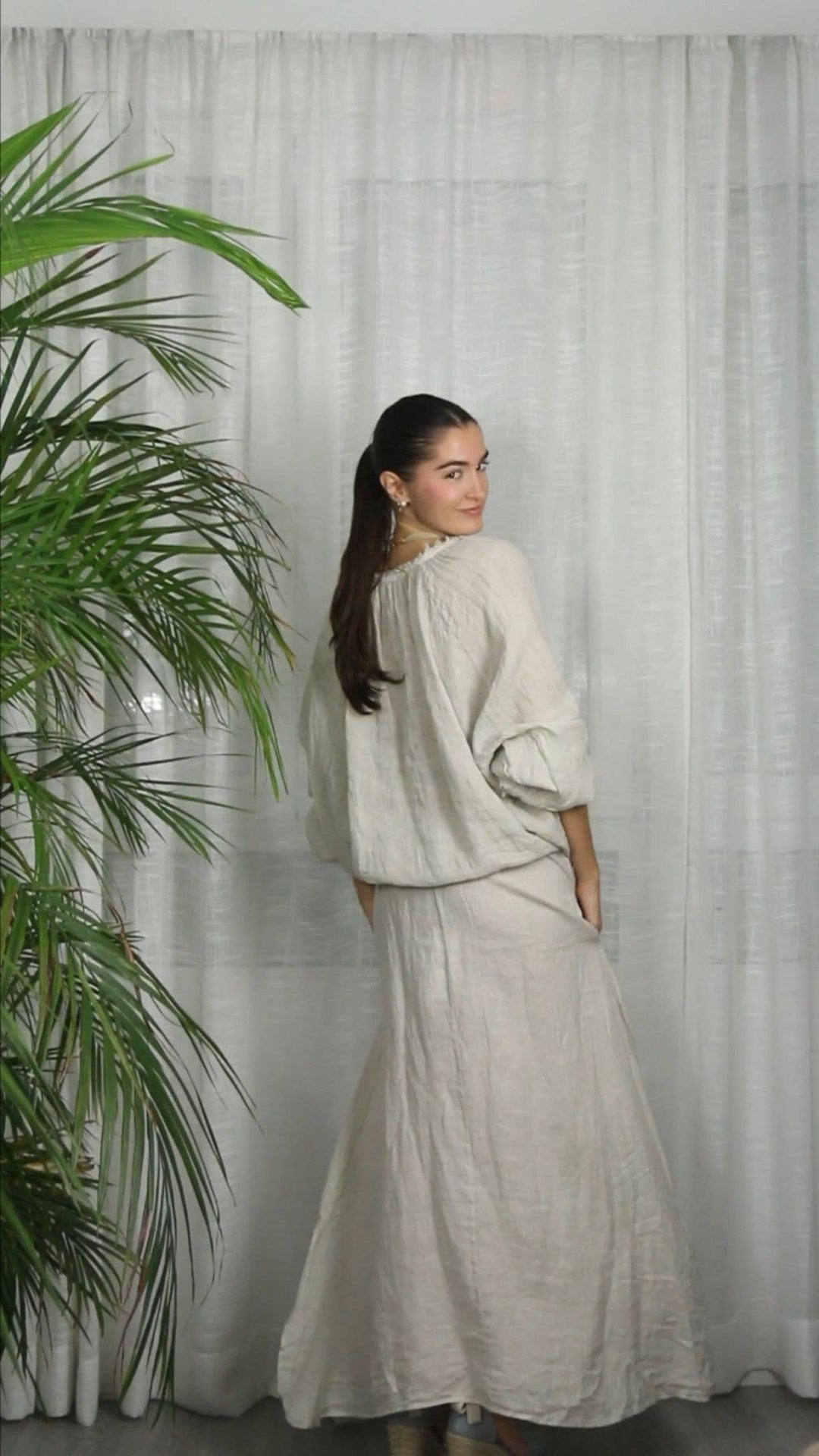 Button Up BLOUSE 100% LINEN