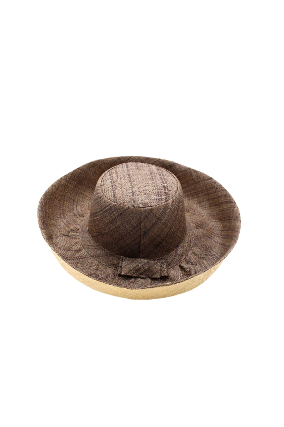 Monica 5" & 7" Wide Brim Two Tone Packable Straw Sun Hats