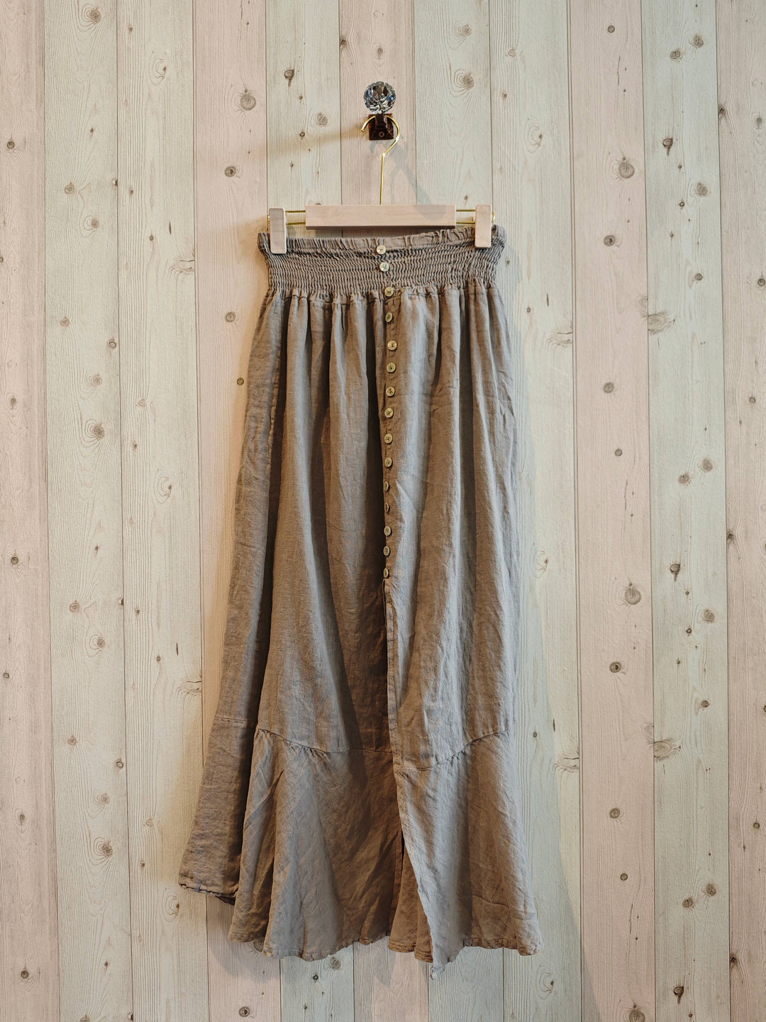 SKIRT WITH BUTTONS UP TO THE BOTTOM 100% Linen