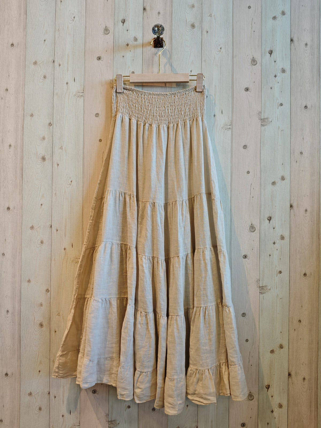 Ruffle 100% LINEN SKIRT