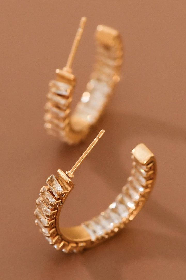 Rhinestone Hoop Earring