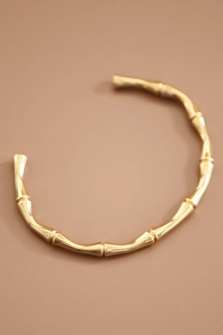 Bamboo Cuff 18K Waterproof Stainless Steel
