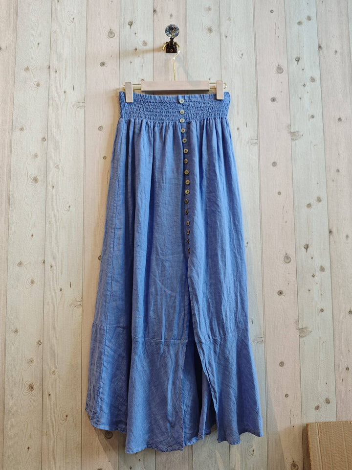 SKIRT WITH BUTTONS UP TO THE BOTTOM 100% Linen