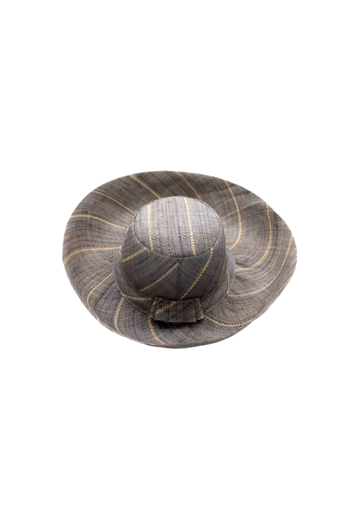 Monica 5" & 7" Wide Brim Pinstripe Packable Straw Sun Hats