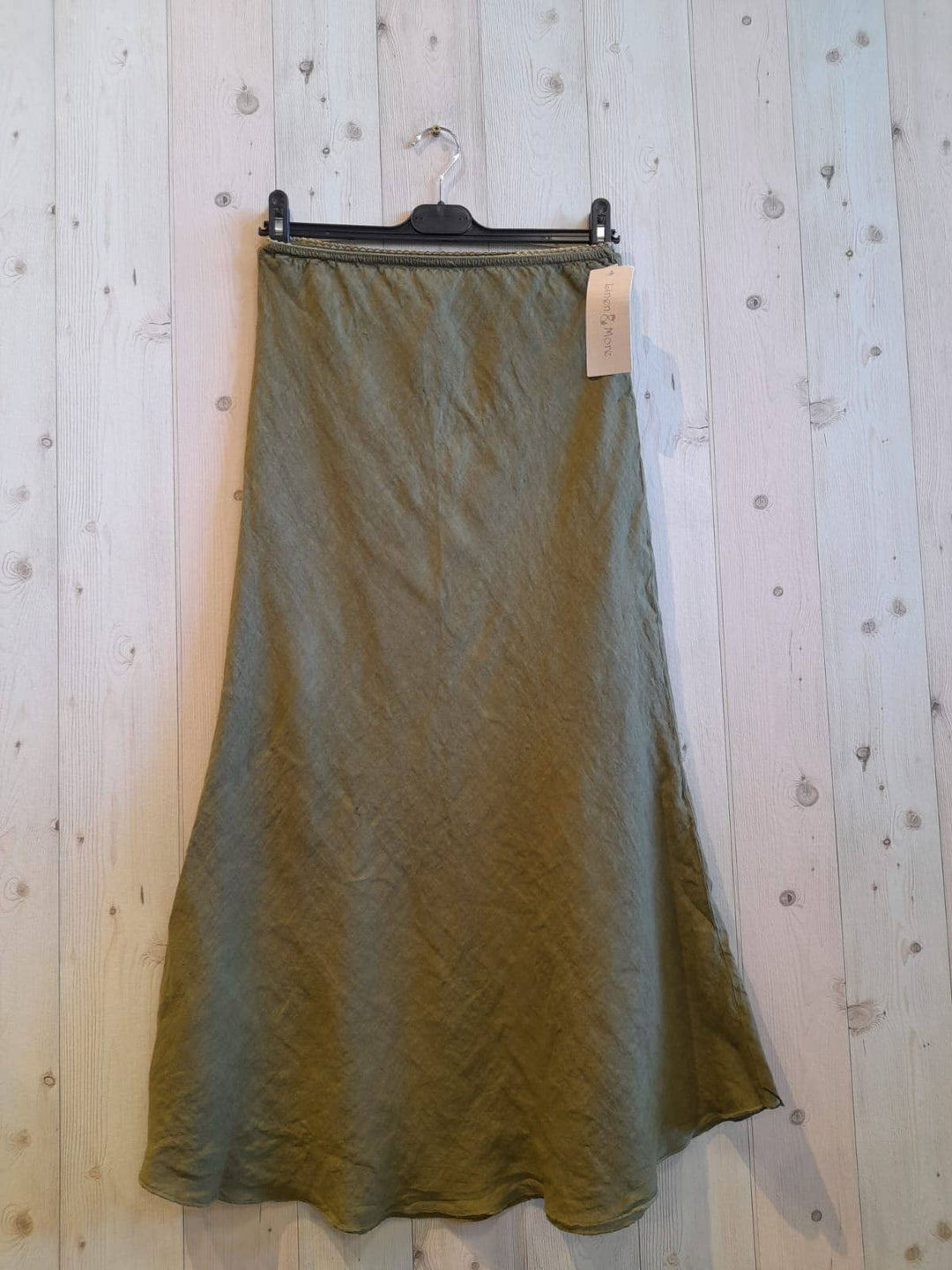 100% LINEN SKIRT Ruffle Hem