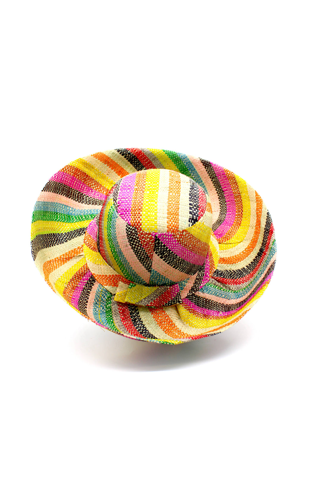 Monica 5" & 7" Wide Brim Stripe Packable Straw Sun Hats