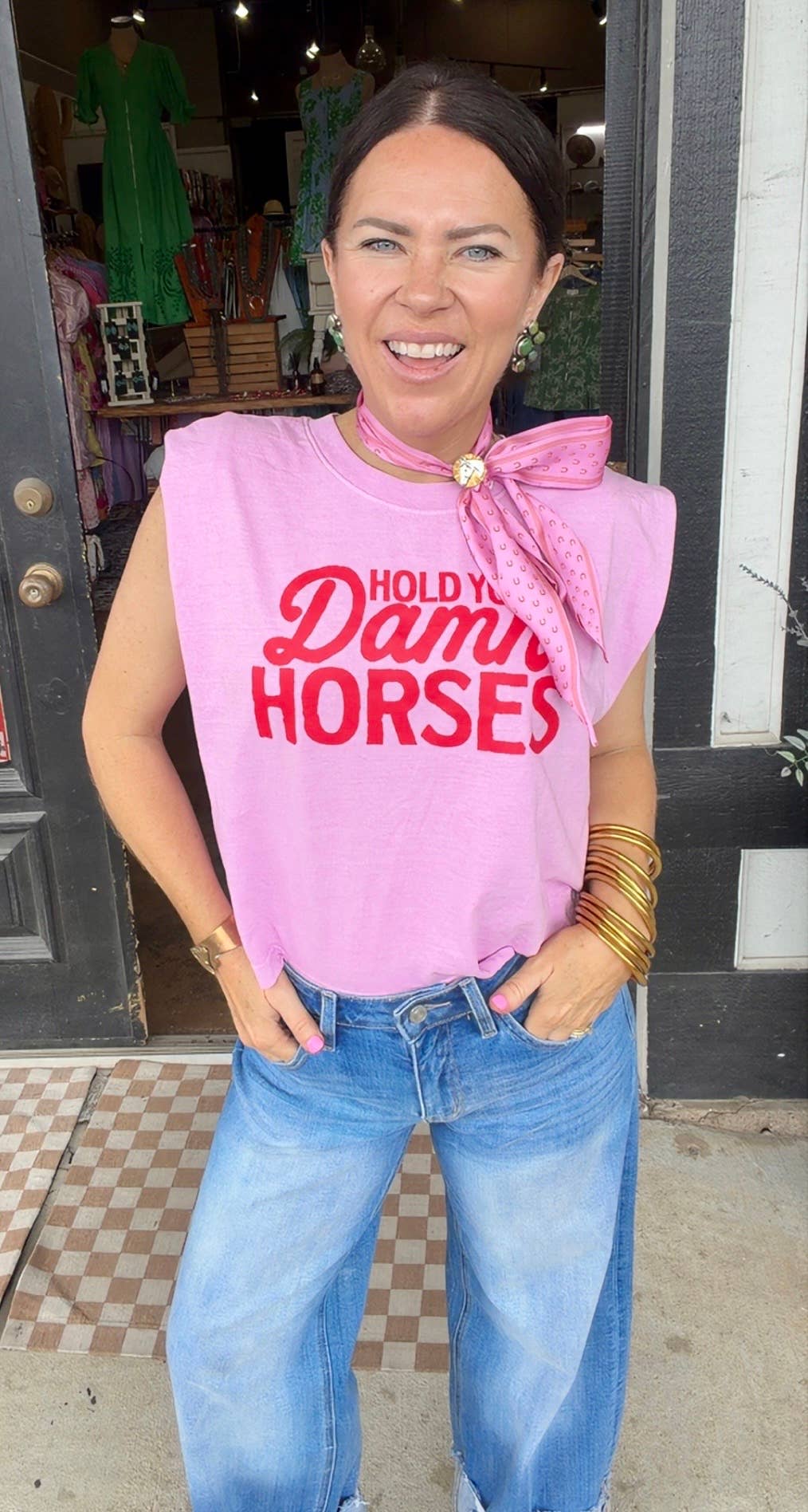 Hold your Damn Horses Boxy Tank
