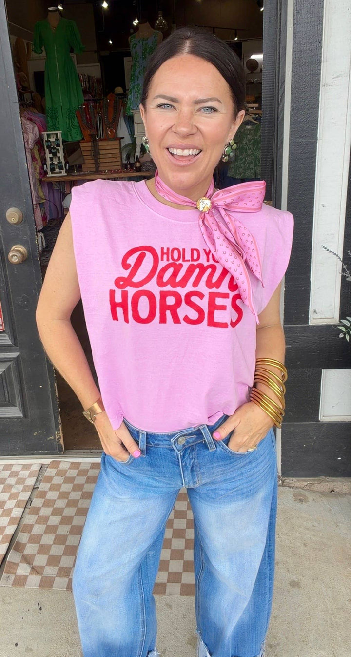 Hold your Damn Horses Boxy Tank