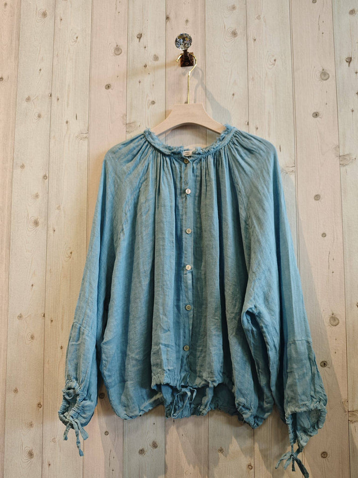 Button Up BLOUSE 100% LINEN