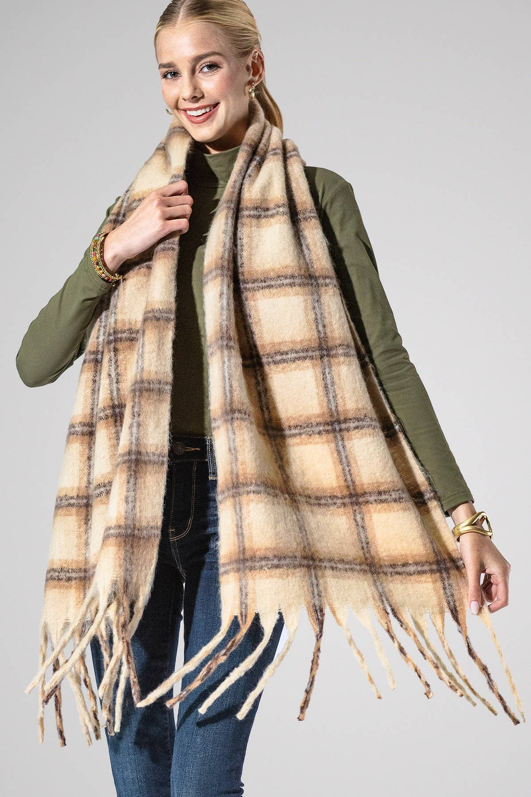 Wine Fringe Scarf