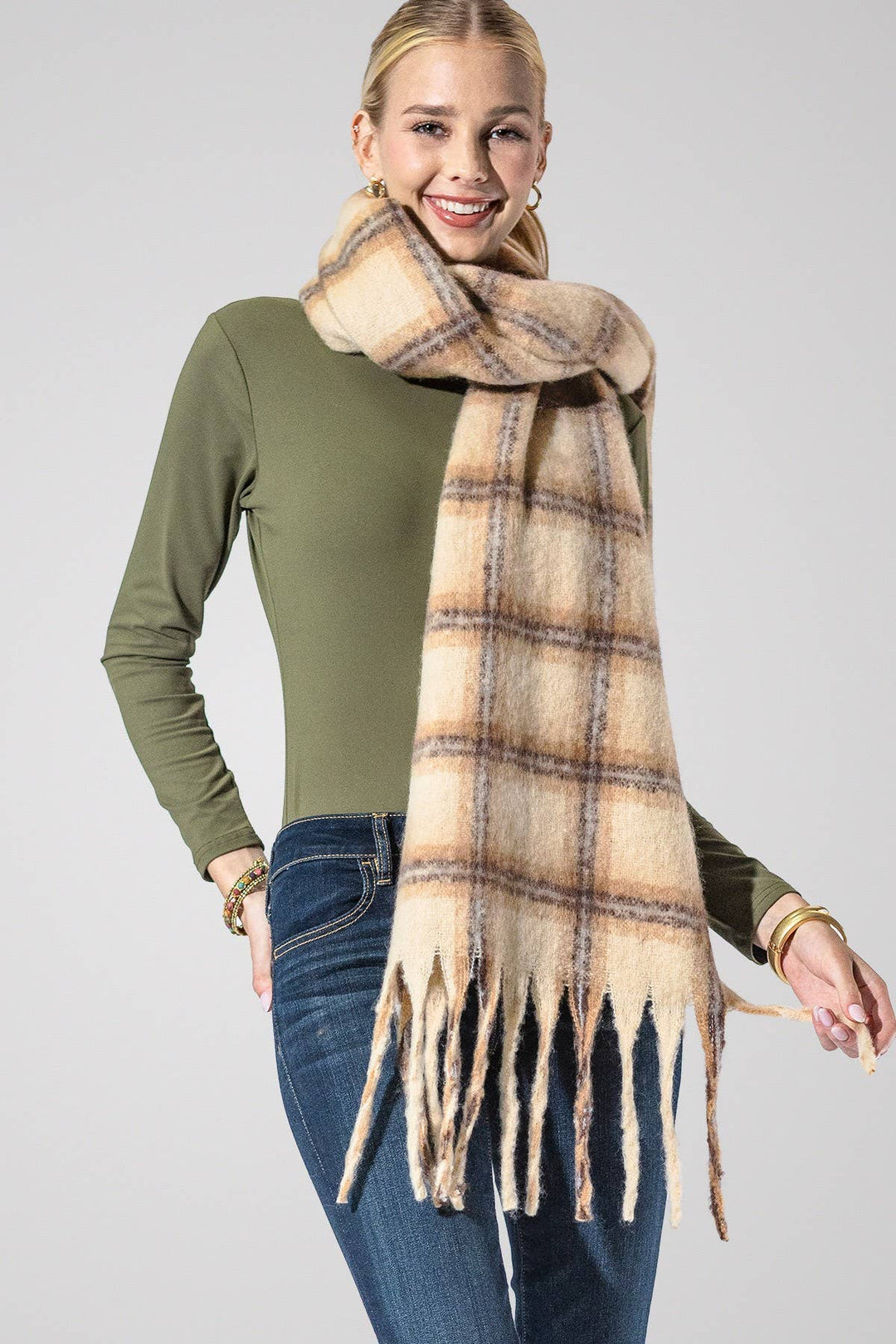 Wine Fringe Scarf