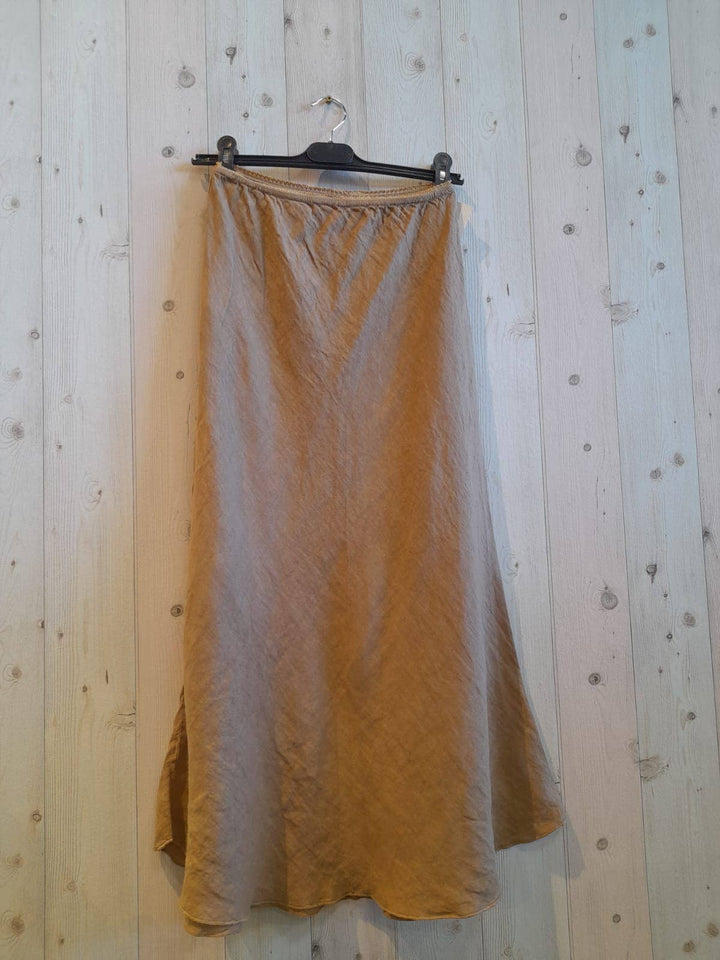 100% LINEN SKIRT Ruffle Hem