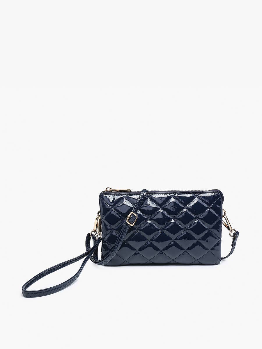 Riley High Gloss Quilted 3 Compartment Crossbody