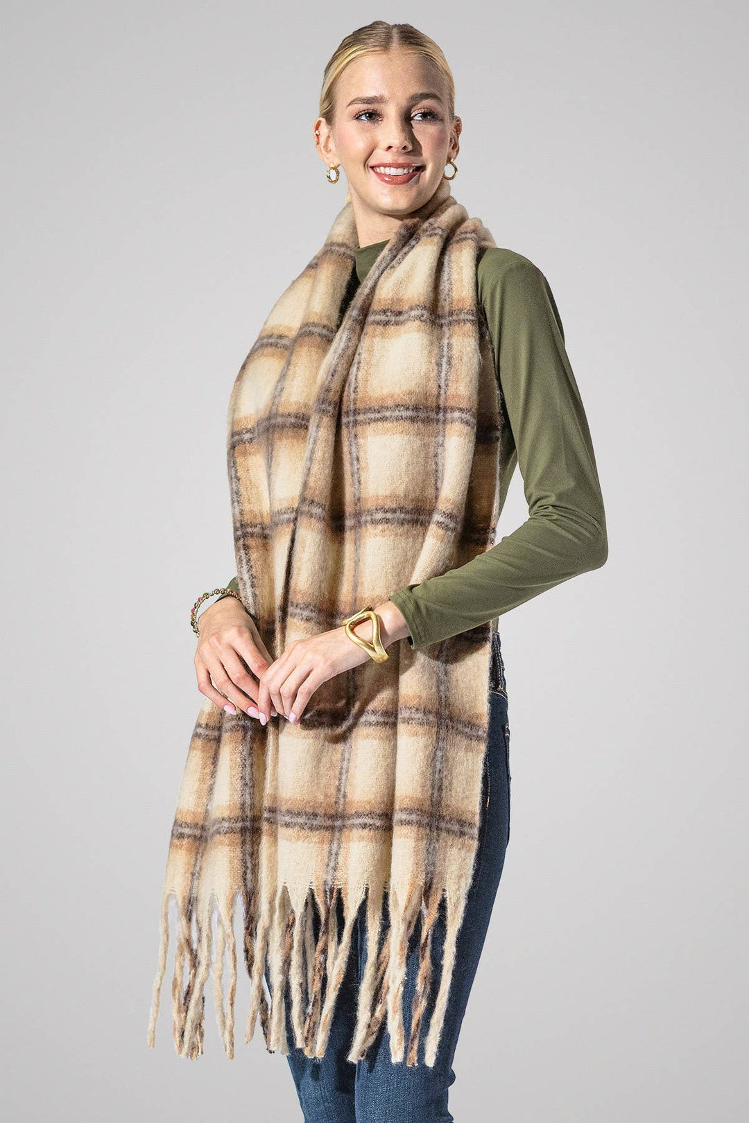 Wine Fringe Scarf