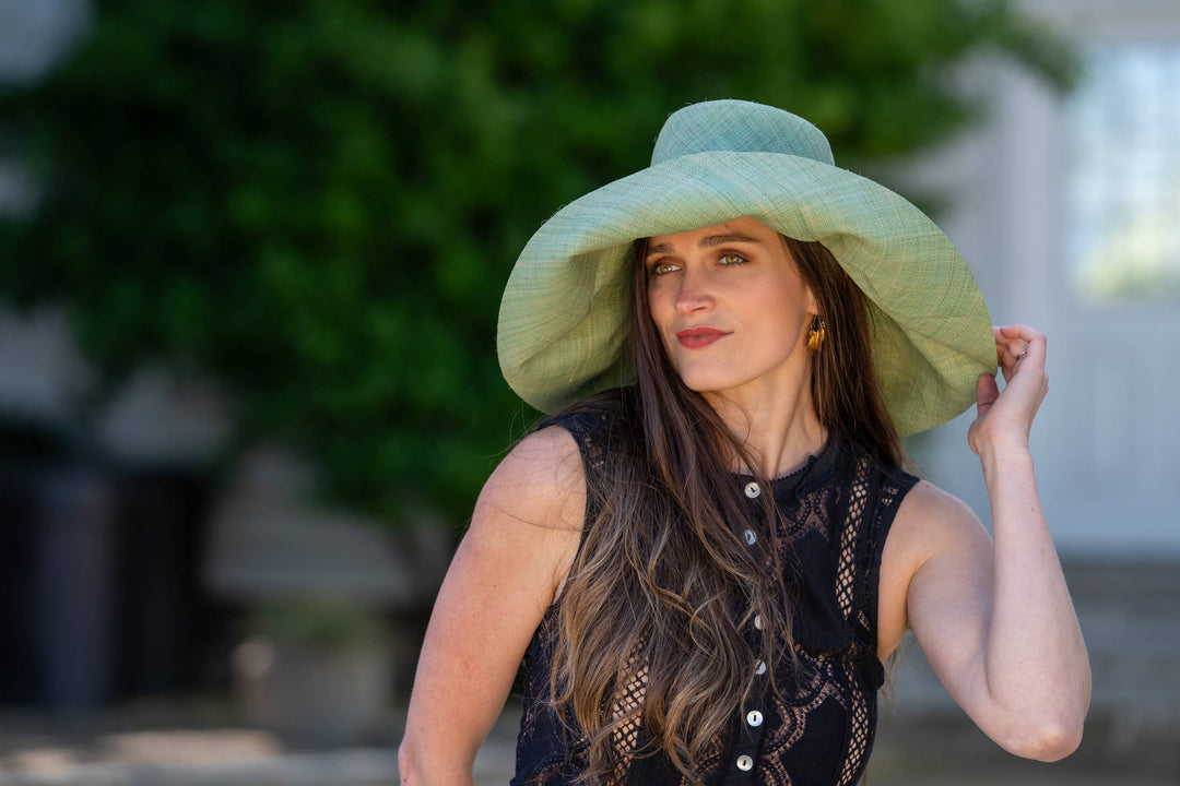 Monica 5" & 7" Wide Brim Solid Color Packable Straw Sun Hats