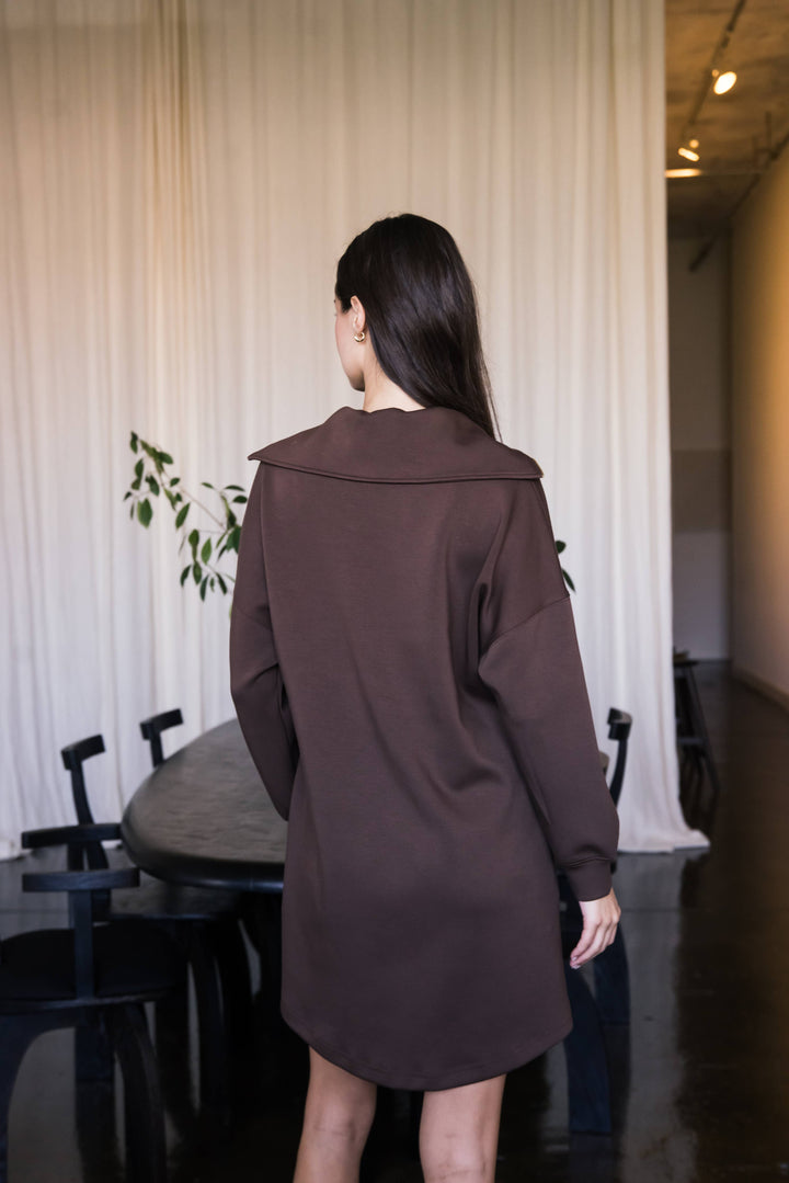 Butter Modal Quarter Zip Long Sleeve Dress