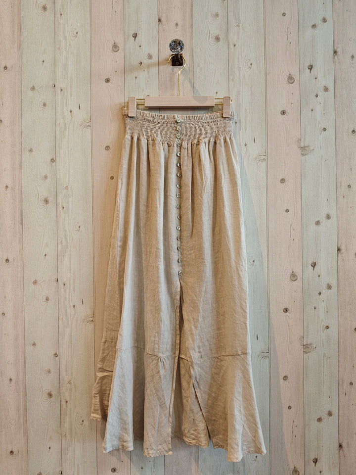 SKIRT WITH BUTTONS UP TO THE BOTTOM 100% Linen